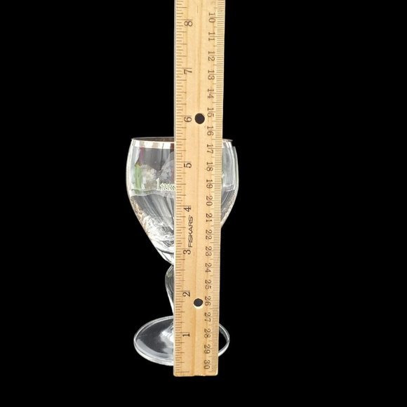 IRISH COFFEE Stemware Footed ‎ Wine Glass Shamrock In Stem  Crystal Set 2 - Picture 3 of 4